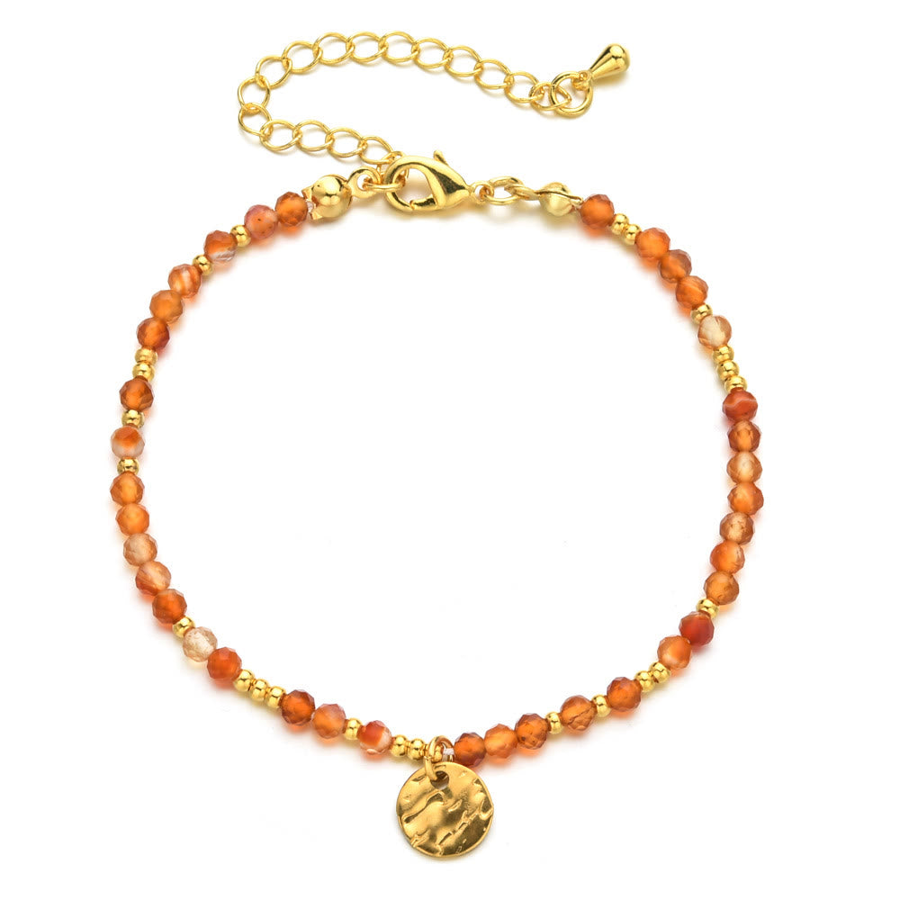 Olivenorma Fortune Biscuit Natural Mini Beads Gemstone Adjustable Bracelet - Sun Stone - image 1