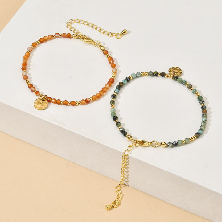 Olivenorma Fortune Biscuit Natural Mini Beads Gemstone Adjustable Bracelet - image 23