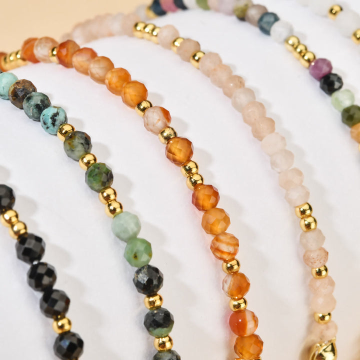 Olivenorma Fortune Biscuit Natural Mini Beads Gemstone Adjustable Bracelet - image 22