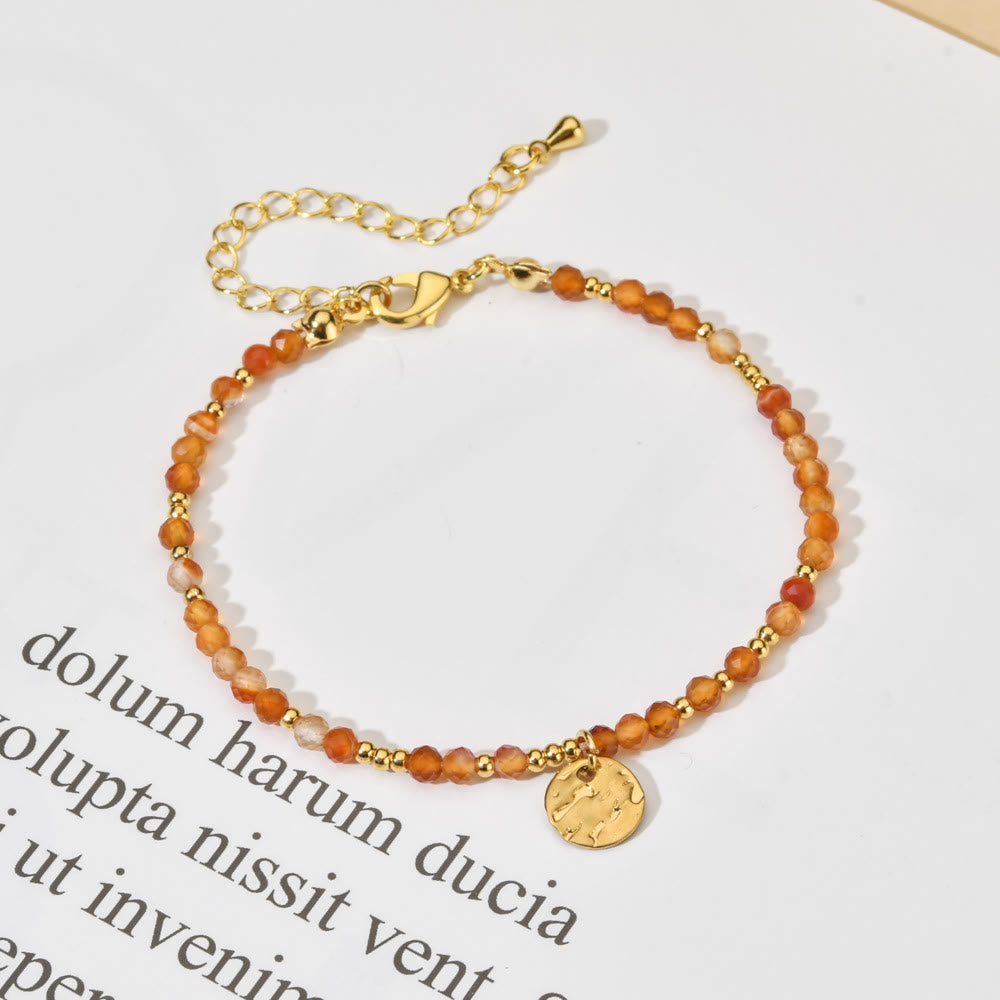 Olivenorma Fortune Biscuit Natural Mini Beads Gemstone Adjustable Bracelet - image 2