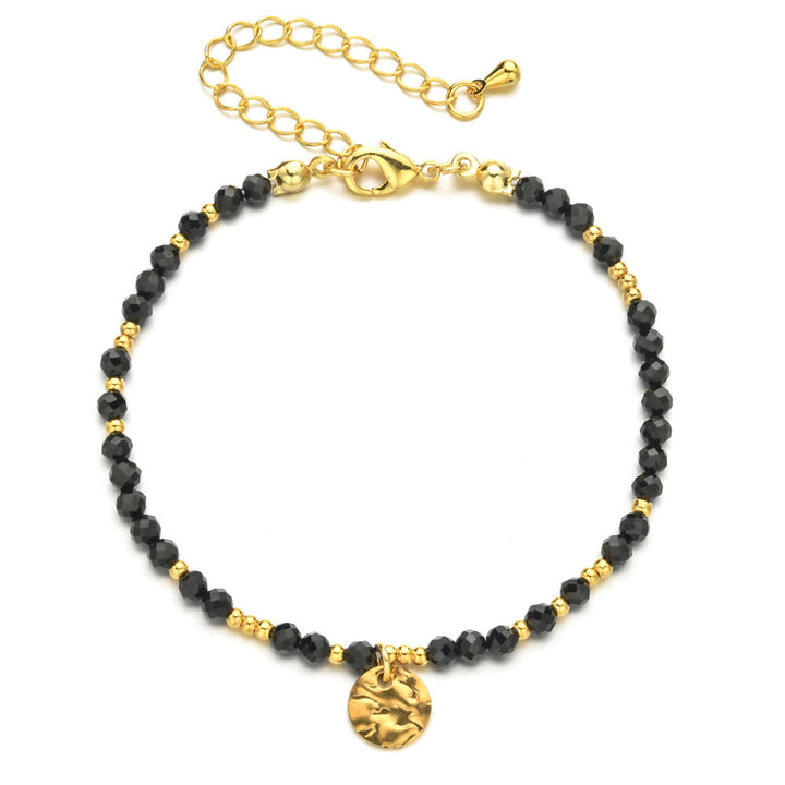 Olivenorma Fortune Biscuit Natural Mini Beads Gemstone Adjustable Bracelet - Obsidian - image 10