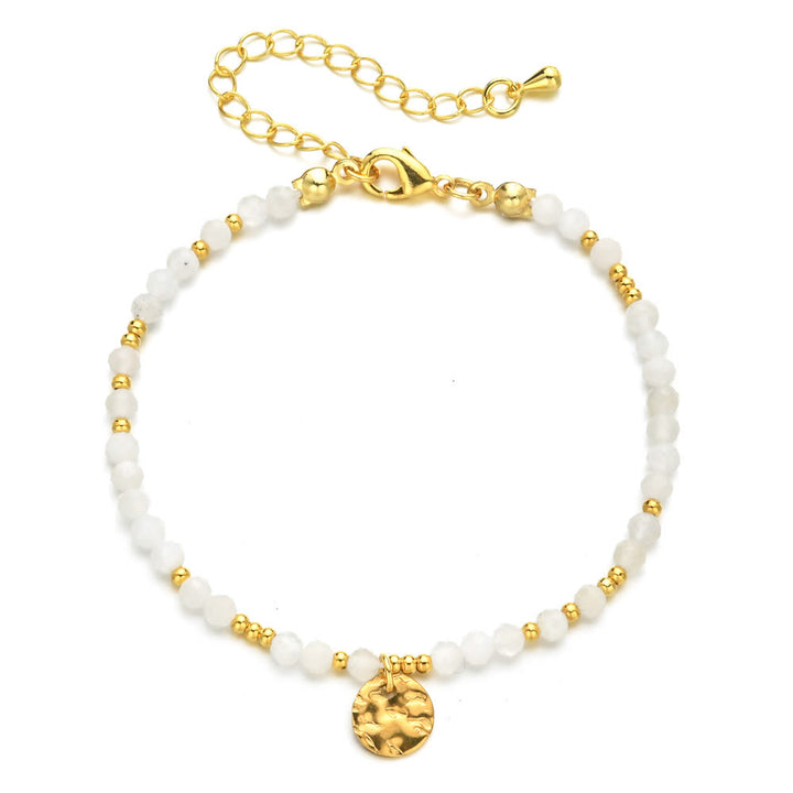 Olivenorma Fortune Biscuit Natural Mini Beads Gemstone Adjustable Bracelet - Clear Crystal - image 6