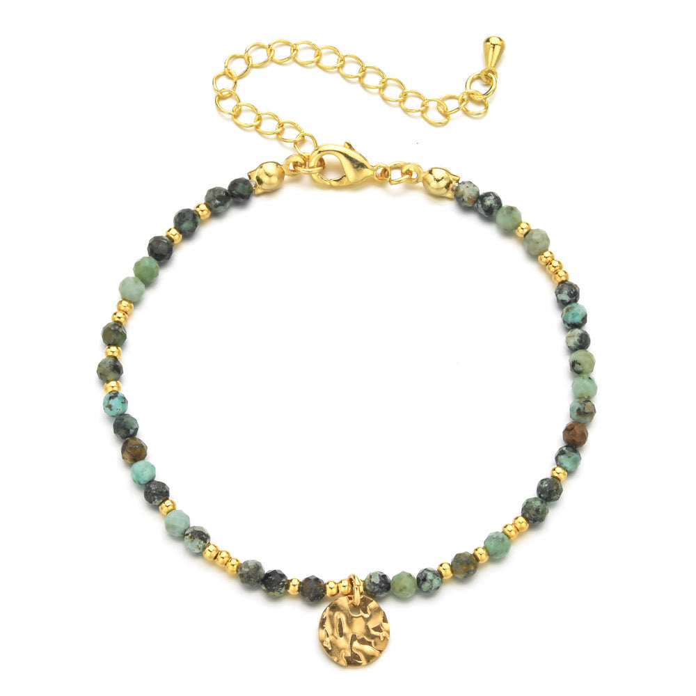 Olivenorma Fortune Biscuit Natural Mini Beads Gemstone Adjustable Bracelet - African Turquoise - image 16