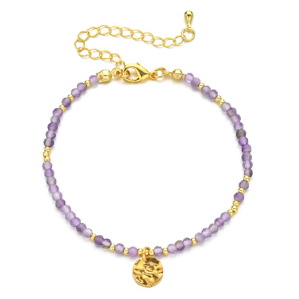 Olivenorma Fortune Biscuit Natural Mini Beads Gemstone Adjustable Bracelet - Amethyst - image 8