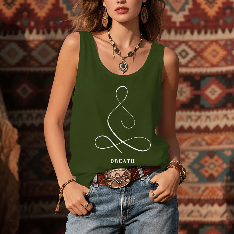 Olivenorma "CALM" & "BREATH" Yoga Tee Spiritual Tank Top - image 21