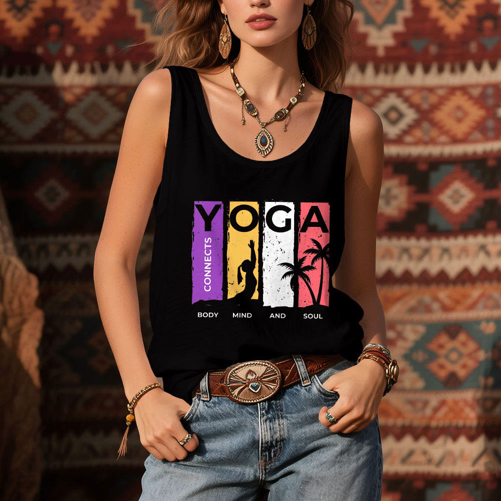 Olivenorma "YOGA CONNECTS BODY MIND AND SOUL" Women's Graphic Tank Top - image 1