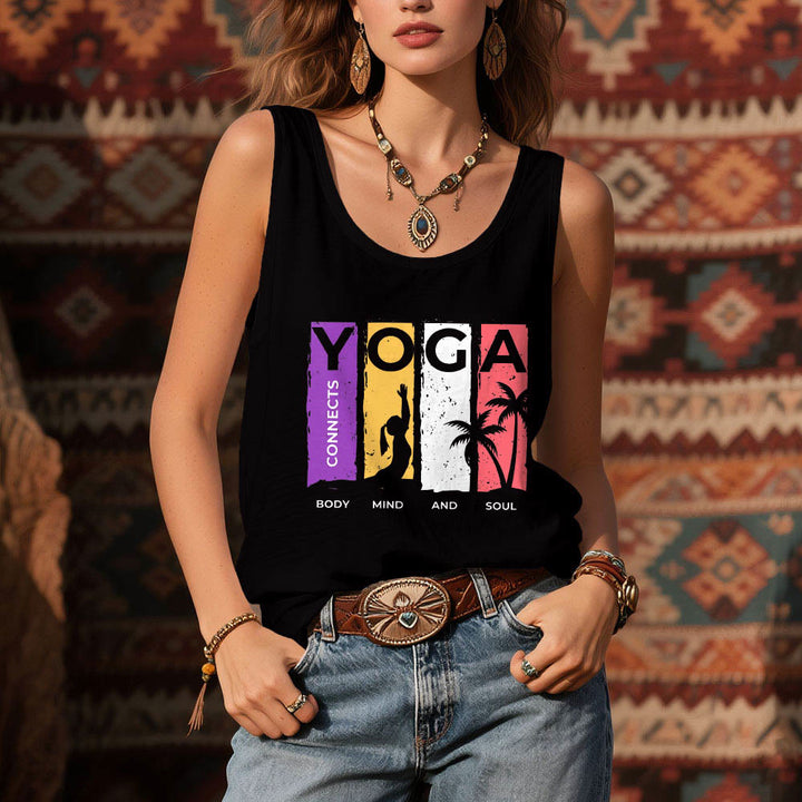 Olivenorma "YOGA CONNECTS BODY MIND AND SOUL" Women's Graphic Tank Top - image 1