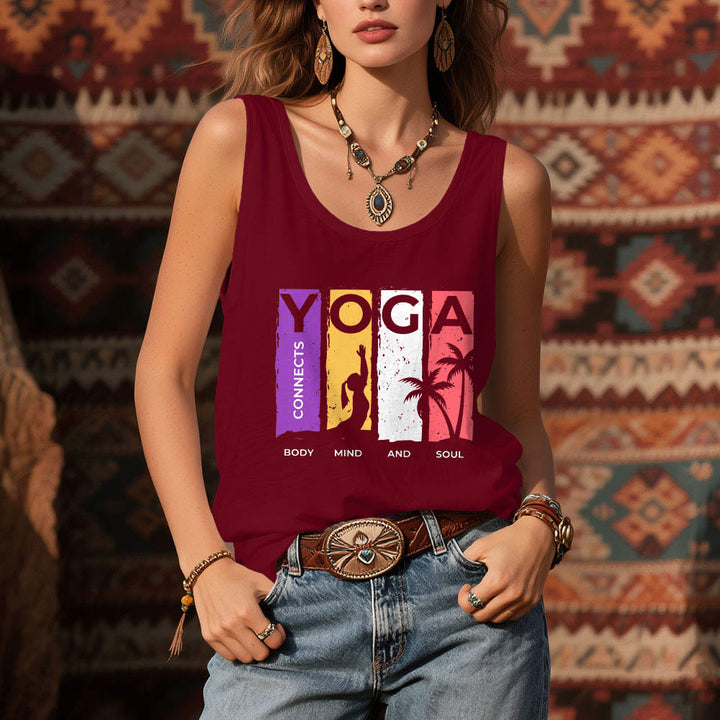 Olivenorma "YOGA CONNECTS BODY MIND AND SOUL" Women's Graphic Tank Top - image 5