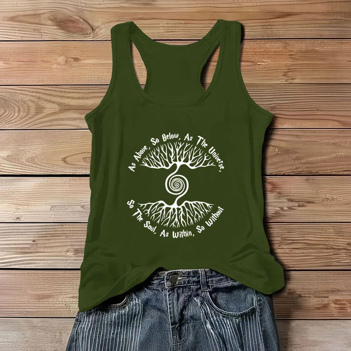 Olivenorma Tree of Life Ladies Shirt Comfort Tank Top - Green - 3XL - image 0