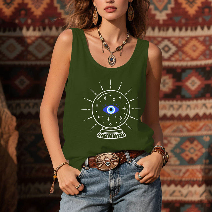Olivenorma Magical Eye Crystal Ball Graphics Racerback Soft Tank Top - image 12