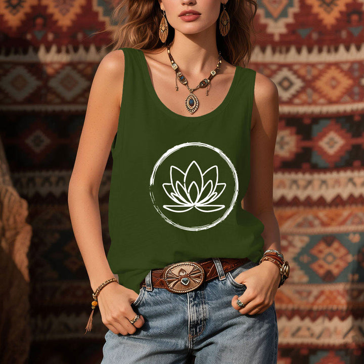 Olivenorma Lotus Flowers Peaceful Spiritual Tank Top - image 12