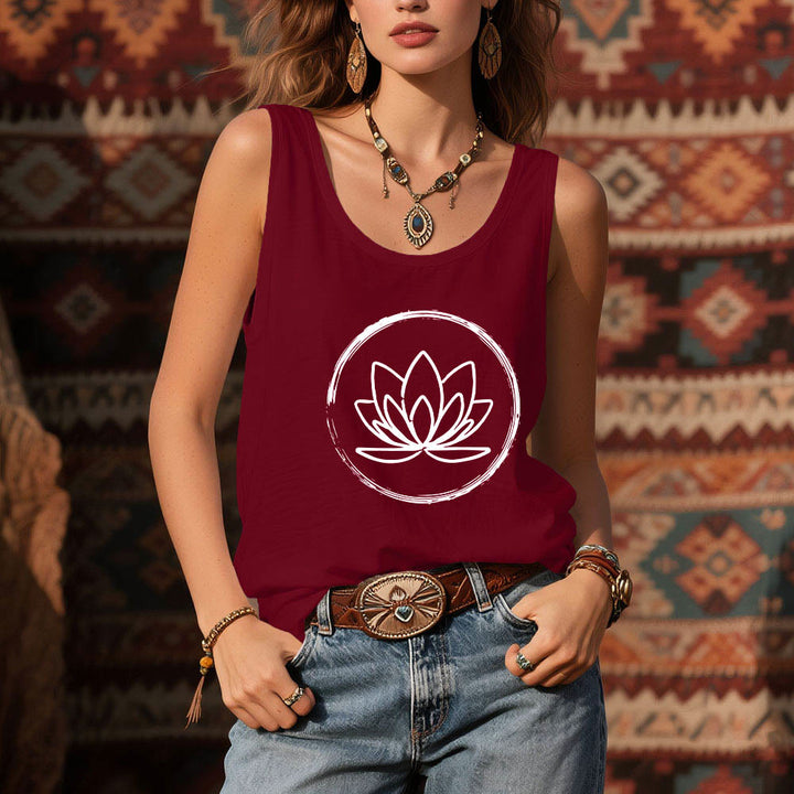 Olivenorma Lotus Flowers Peaceful Spiritual Tank Top - image 1