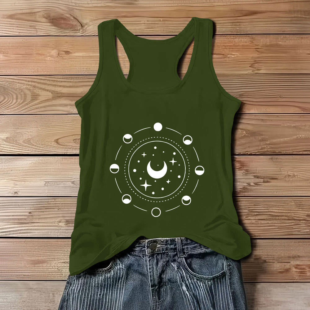 Olivenorma Celestial Moon Phases Woman Racerback Tank Top - Green - 3XL - image 11
