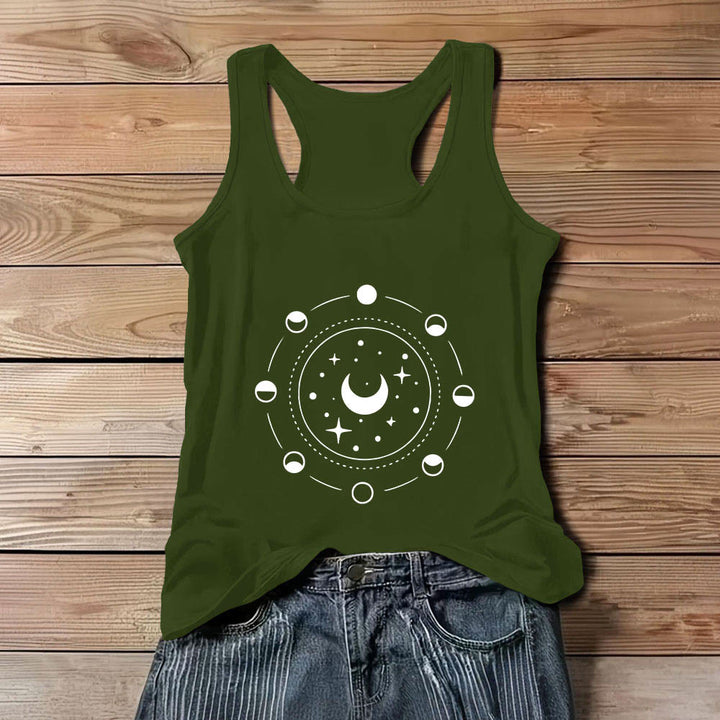 Olivenorma Celestial Moon Phases Woman Racerback Tank Top - Green - 3XL - image 11