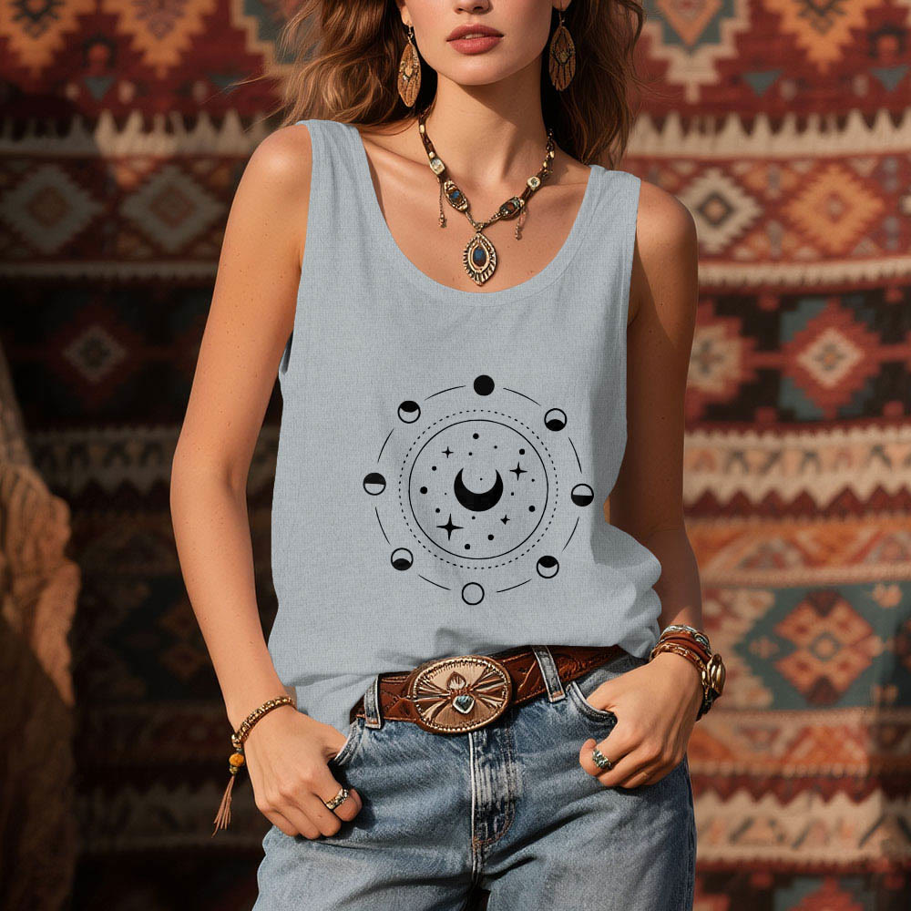 Olivenorma Celestial Moon Phases Woman Racerback Tank Top - image 8