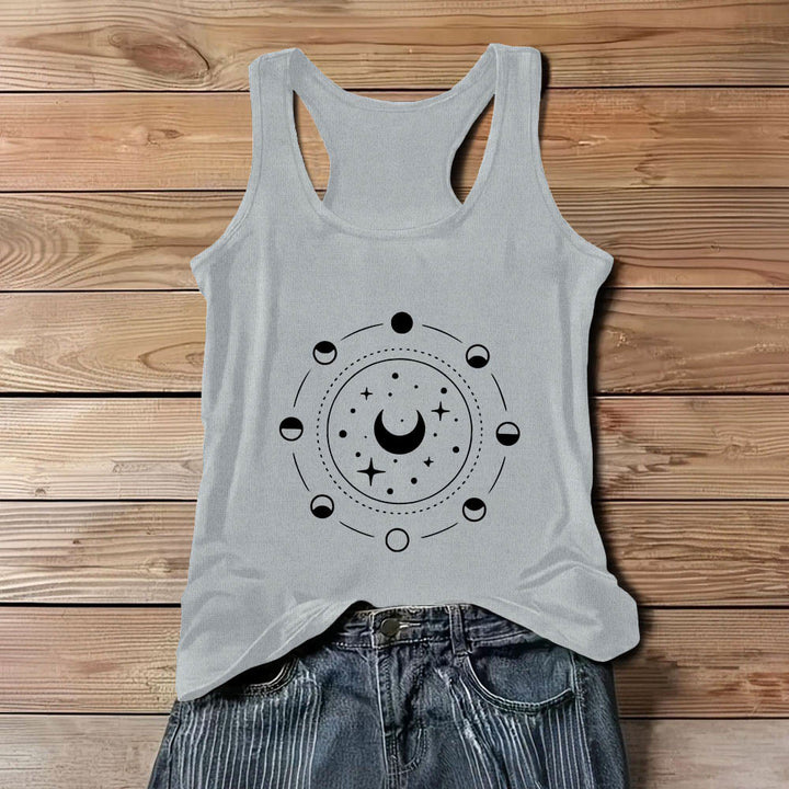 Olivenorma Celestial Moon Phases Woman Racerback Tank Top - Gray - 3XL - image 7