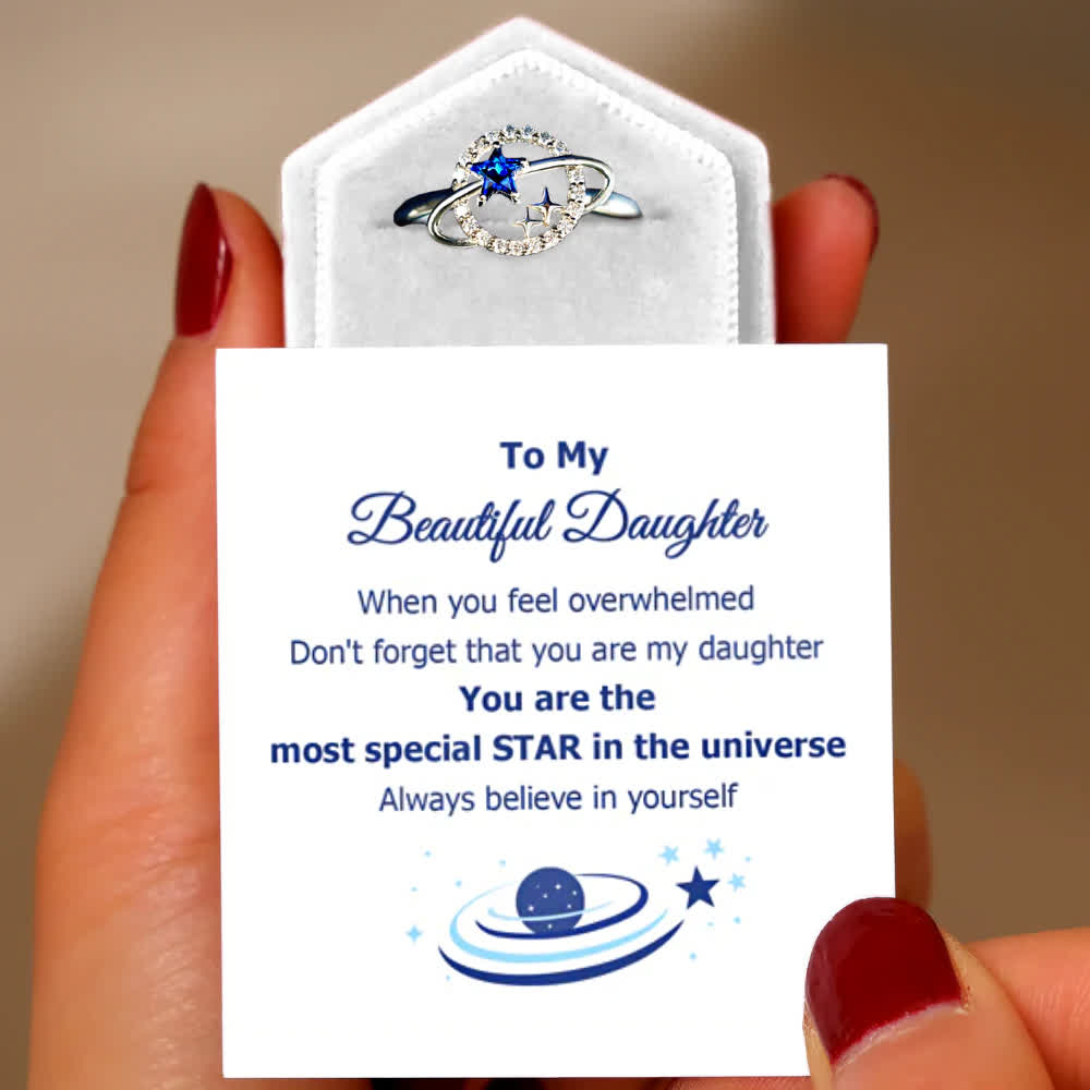 Olivenorma Special Star Planet & Stars Ring - To Daughter - Rose Gold - image 0