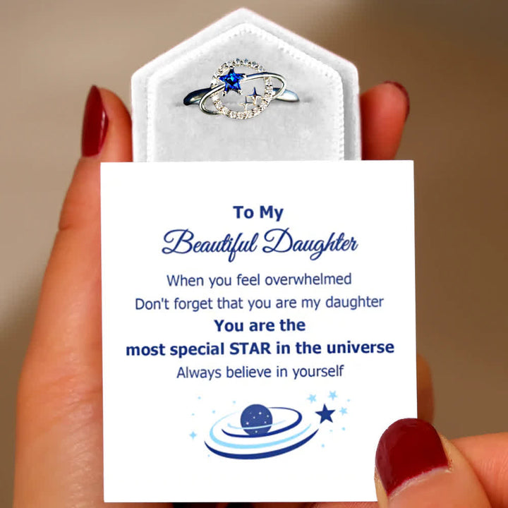 Olivenorma Special Star Planet & Stars Ring - To Daughter - Rose Gold - image 0