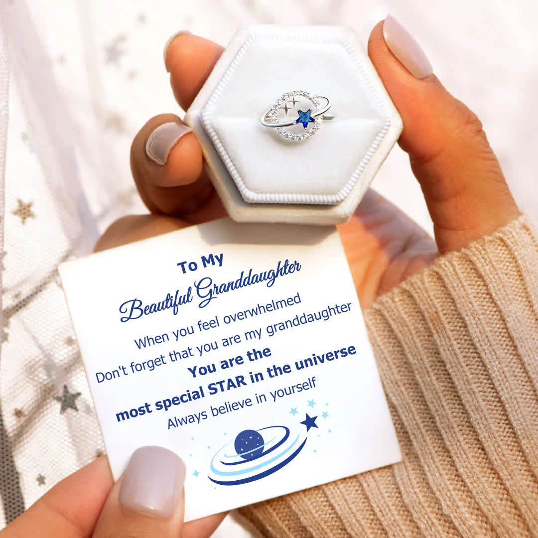 Olivenorma Special Star Planet & Stars Ring - To Grandaughter - Rose Gold - image 9