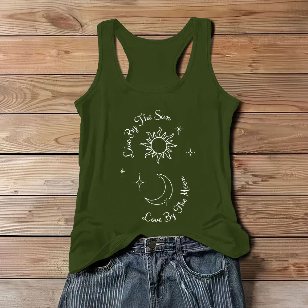 Olivenorma "Live By The Sun, Love By The Moon" Moon & Sun Comfort Tank Top - Green - 3XL - image 0