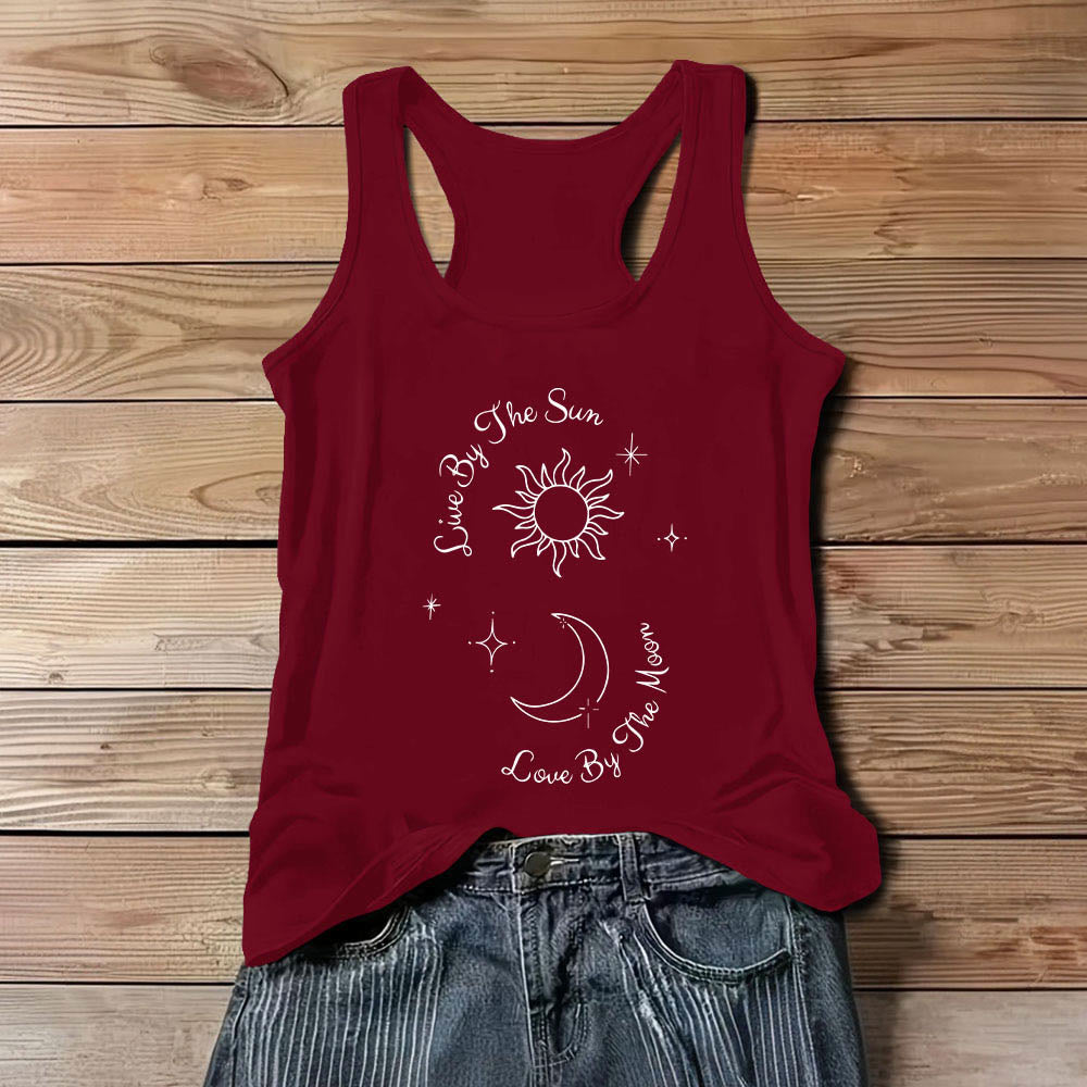 Olivenorma "Live By The Sun, Love By The Moon" Moon & Sun Comfort Tank Top - Red - 3XL - image 11