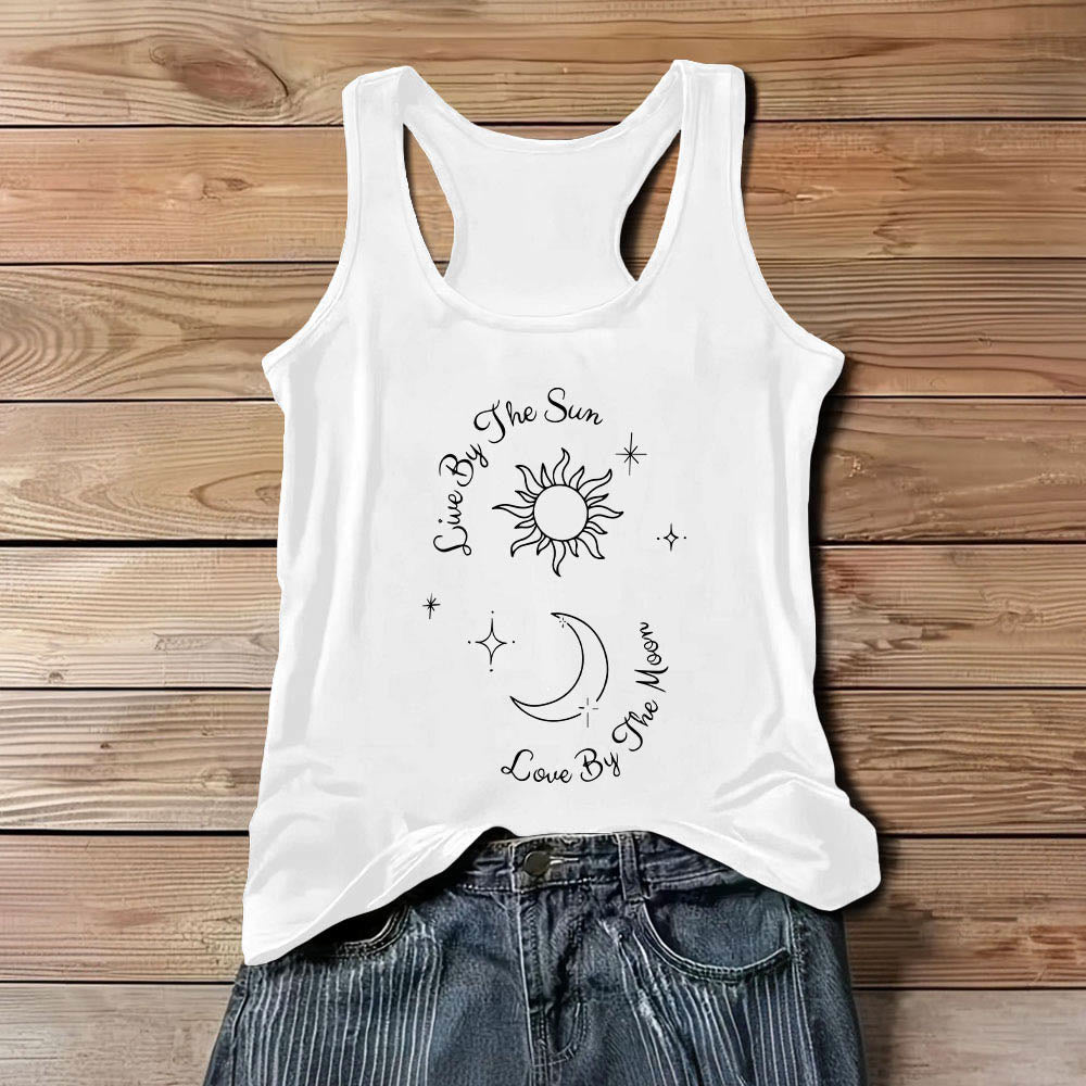 Olivenorma "Live By The Sun, Love By The Moon" Moon & Sun Comfort Tank Top - White - 3XL - image 5