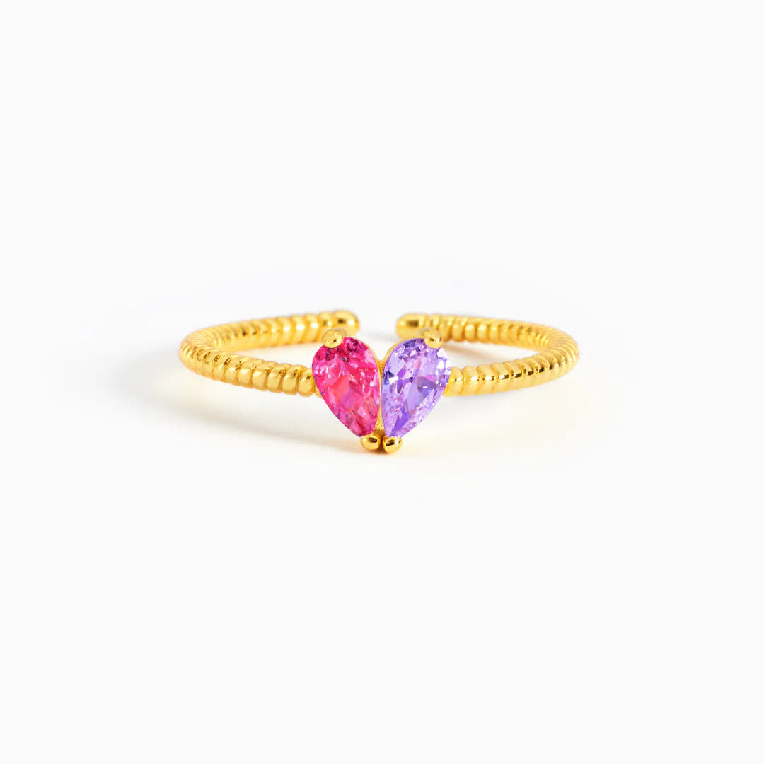 Olivenorma Partners In Love Heart Custom Birthstone Ring - image 4