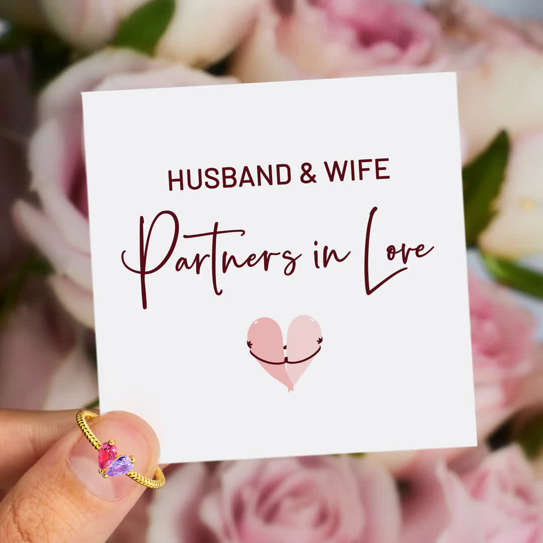 Olivenorma Partners In Love Heart Custom Birthstone Ring - image 1