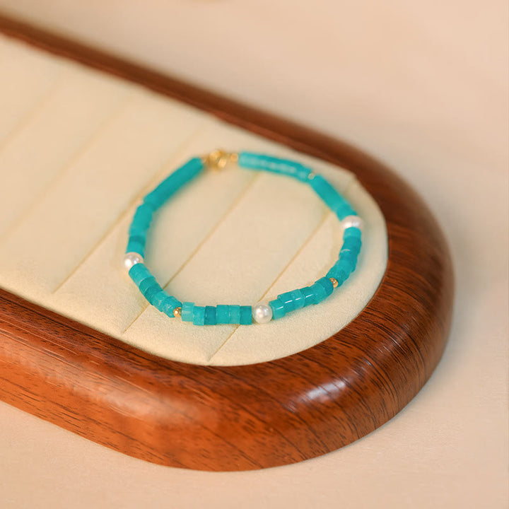 Olivenorma Natural Rhodochrosite Attract Love Beaded Bracelet - Amazonite - image 10