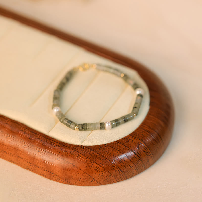 Olivenorma Natural Rhodochrosite Attract Love Beaded Bracelet - Gray Moonstone - image 14