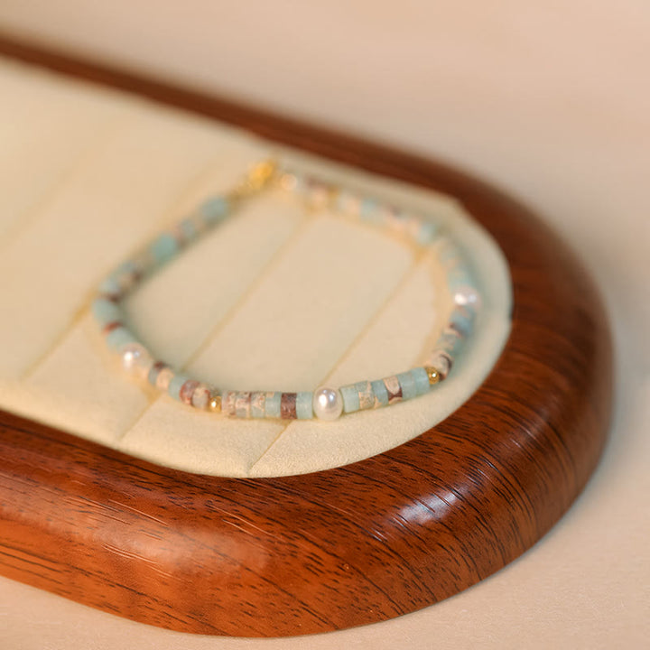 Olivenorma Natural Rhodochrosite Attract Love Beaded Bracelet - Agalmatolite - image 8