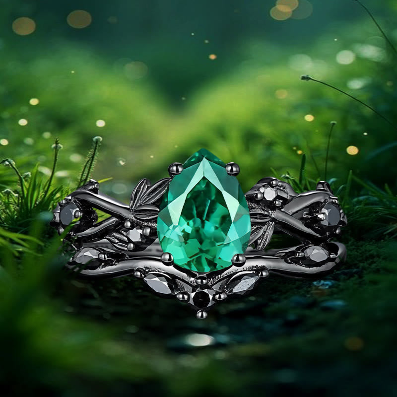 Olivenorma Poseidon's Tear Ring - Emerald - Black - US 10 - image 12