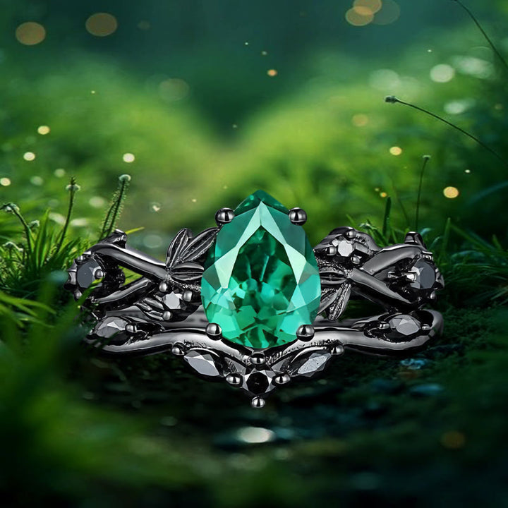 Olivenorma Poseidon's Tear Ring - Emerald - Black - US 10 - image 12