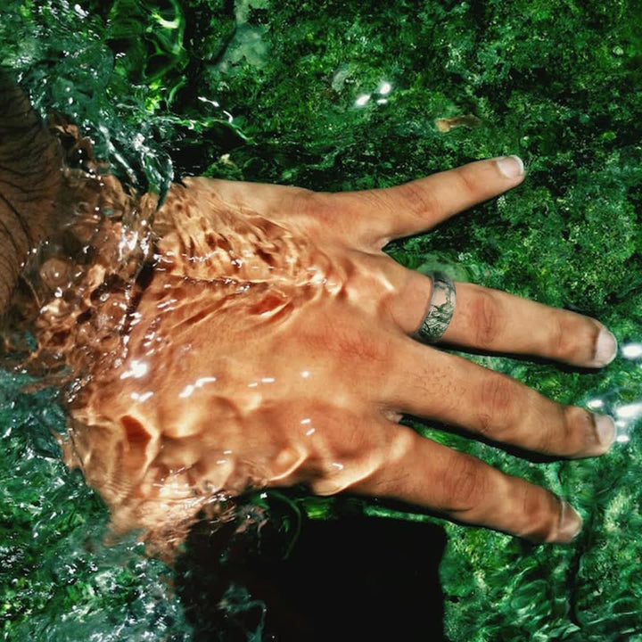 Olivenorma"Whispers of the Grove" Moss Agate Ring - image 1