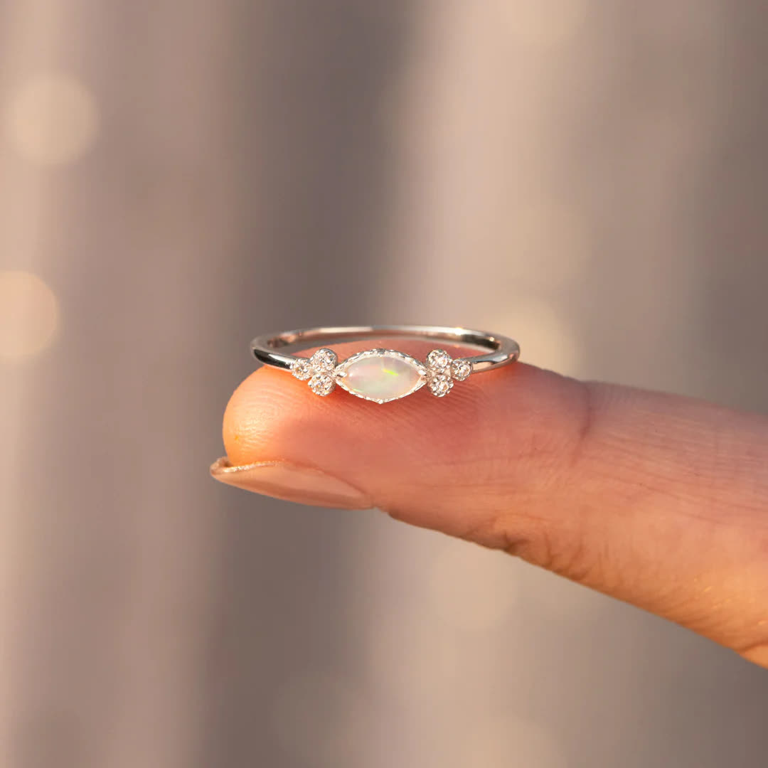 Olivenorma The Purest Love Matching Oval Cut Opal Ring - Silver Color - US 10 - image 6