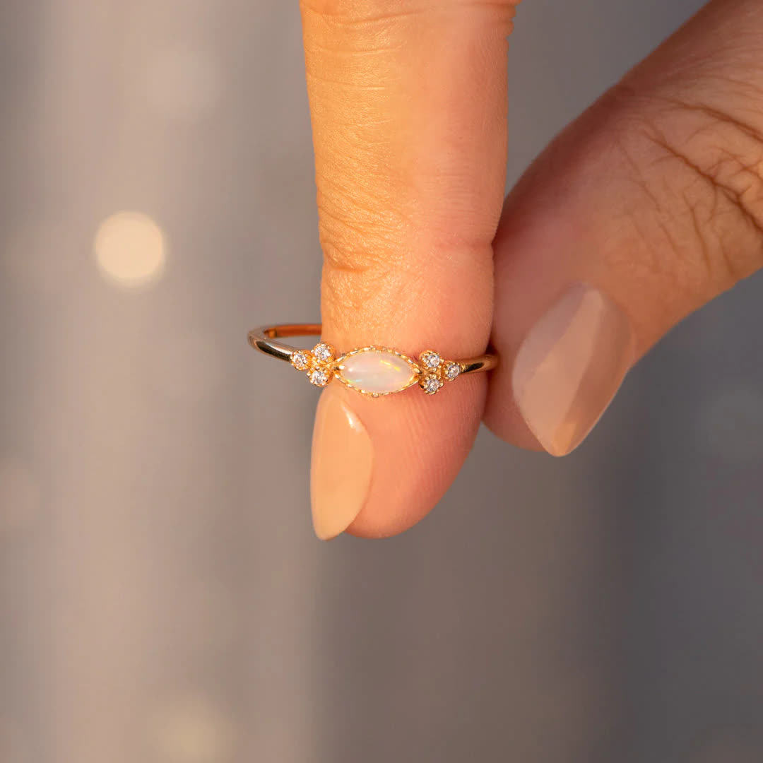 Olivenorma The Purest Love Matching Oval Cut Opal Ring - image 2