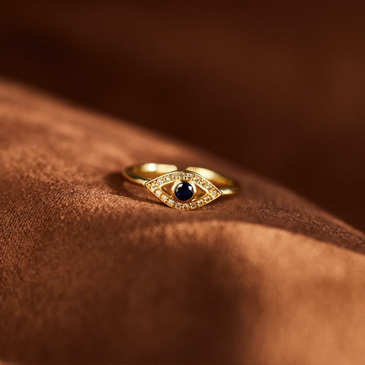 Olivenorma "Love & Protected" Golden Evil Eye Ring - image 7