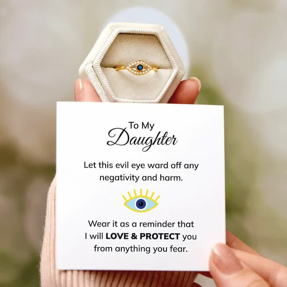 Olivenorma "Love & Protected" Golden Evil Eye Ring - Evil Eye - image 0