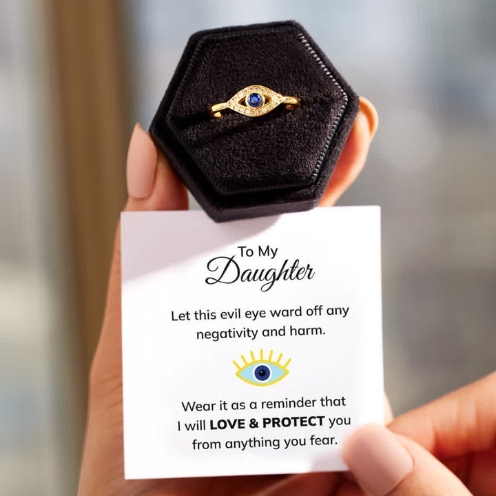 Olivenorma "Love & Protected" Golden Evil Eye Ring - image 5