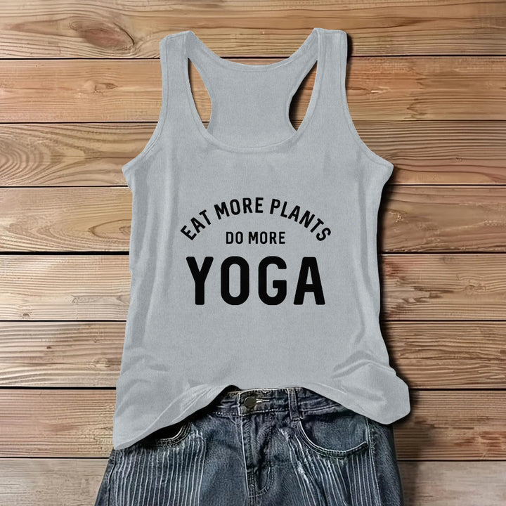 Olivenorma "EAT MORE PLANTS, DO MORE YOGA" Sleeveless T-Shirts Tank - Gray - 3XL - image 8