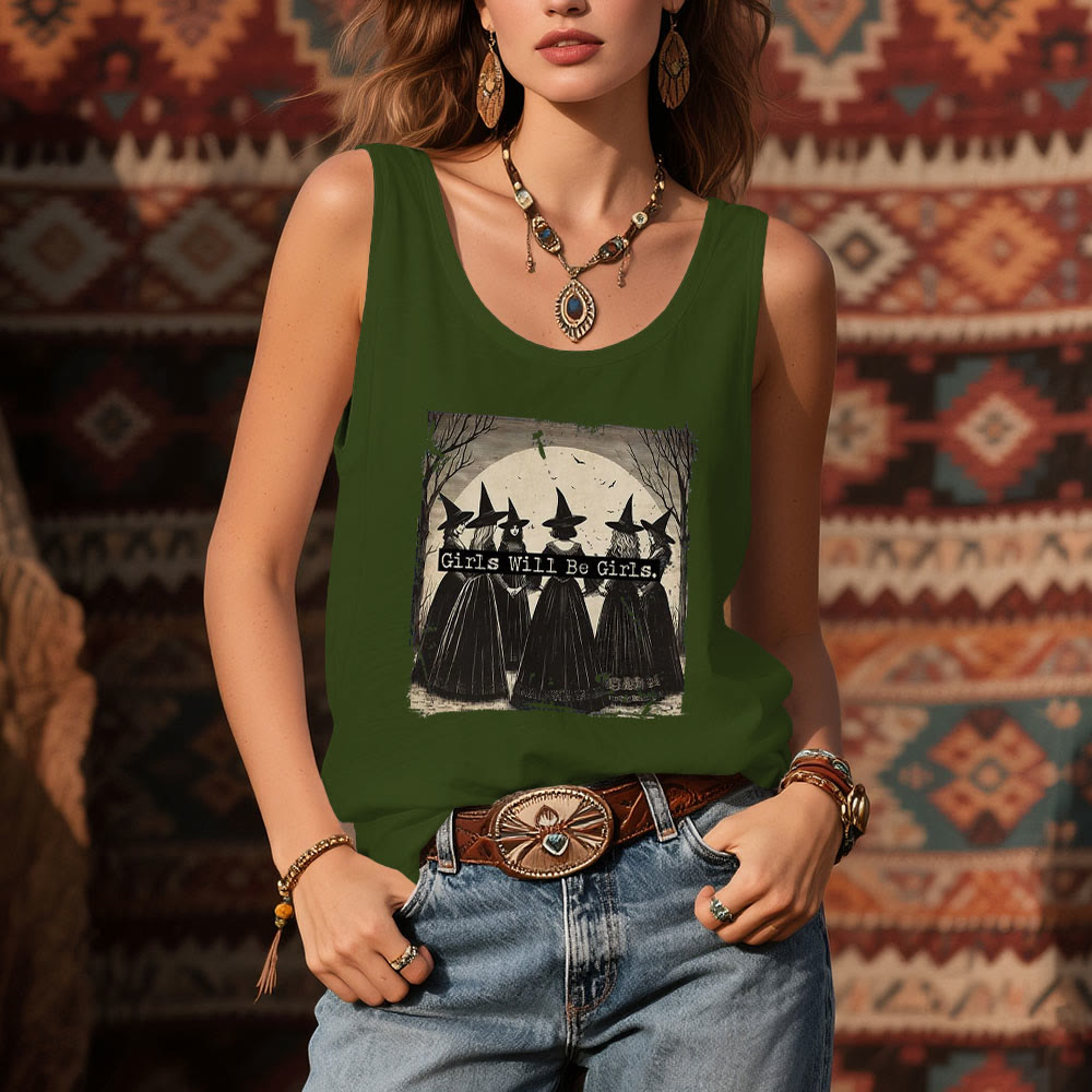 Olivenorma "GIRLS WILL HELP GIRLS" Girls' Power Witches Spiritual Sleeveless T-Shirt - image 11