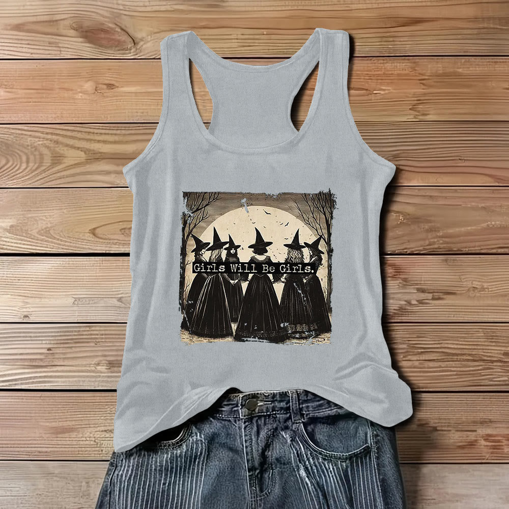 Olivenorma "GIRLS WILL HELP GIRLS" Girls' Power Witches Spiritual Sleeveless T-Shirt - Gray - 3XL - image 8