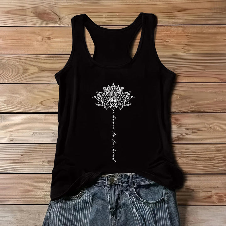 Olivenorma "Choose to Be Kind" Lotus Peaceful Spiritual Tee Sleeveless T-Shirt - Black - 3XL - image 4