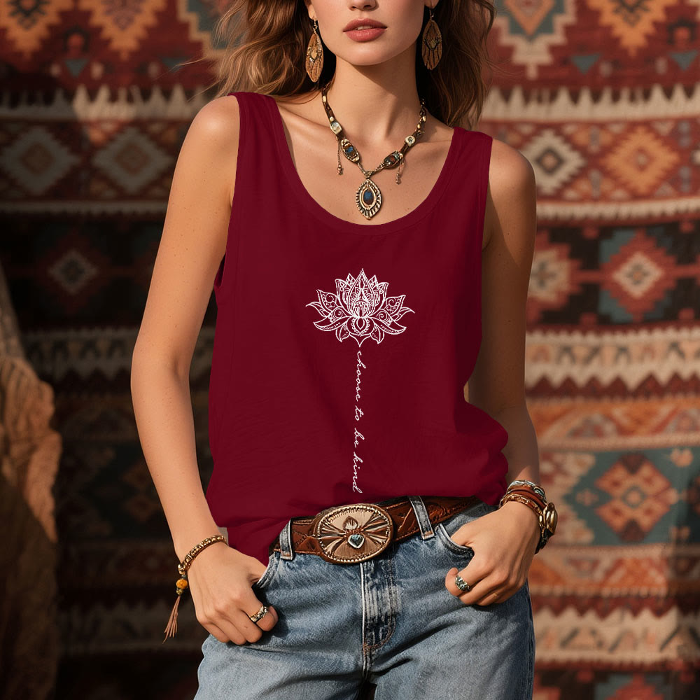 Olivenorma "Choose to Be Kind" Lotus Peaceful Spiritual Tee Sleeveless T-Shirt - image 11