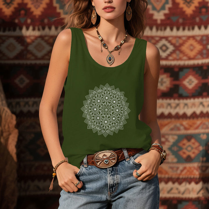 Olivenorma Mandala Floral Printed T-Shirts for Women Graphic Tank Top  - image 11