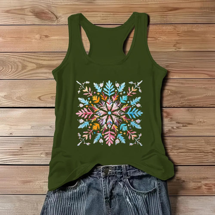 Olivenorma Colorful Mandala Flower Summer T-Shirts for Women Spiritual Tank - Green - 3XL - image 10