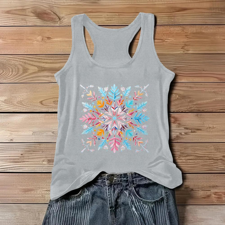 Olivenorma Colorful Mandala Flower Summer T-Shirts for Women Spiritual Tank - Gray - 3XL - image 6