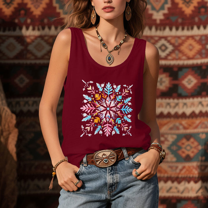 Olivenorma Colorful Mandala Flower Summer T-Shirts for Women Spiritual Tank - image 9