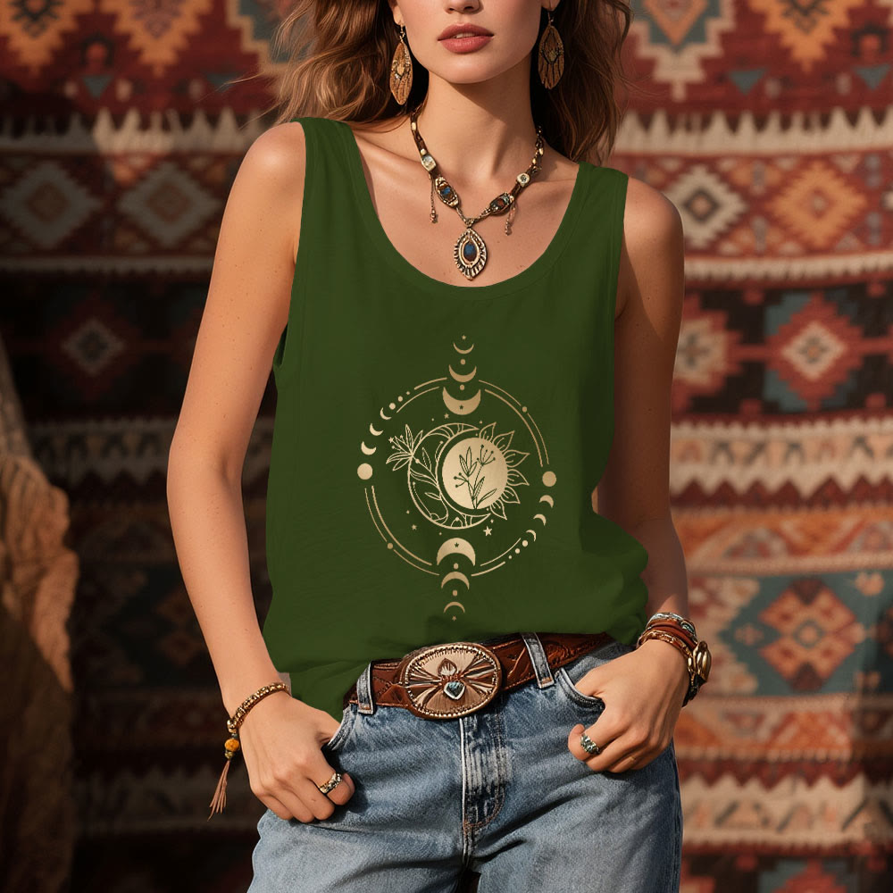 Olivenorma Moom Phase Women's Scoop Neck Tank Top Regular Fit T-Shirt - image 11