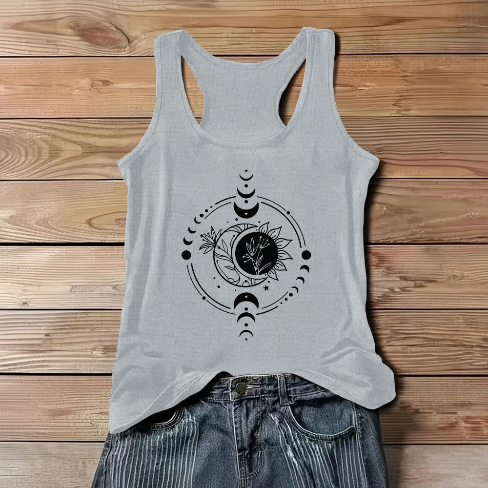 Olivenorma Moom Phase Women's Scoop Neck Tank Top Regular Fit T-Shirt - Gray - 3XL - image 6